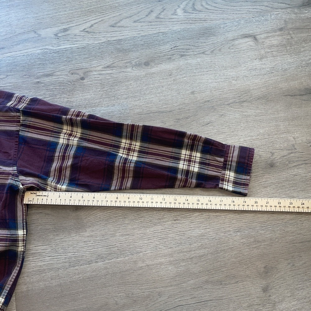 Alexander Martin Burgundy Plaid Long Sleeve Casual Shirt 100% Cotton Size MT/ML - Picture 5 of 7